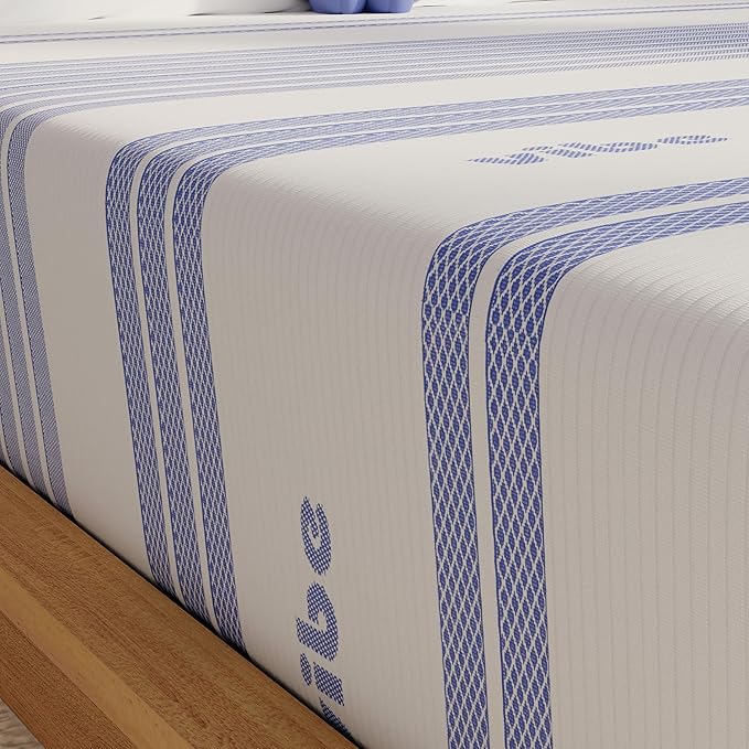 Vibe Gel Memory Foam Mattress, Fiberglass Free 8-Inch CertiPUR-US Certified Bed-in-a-Box, Full, White