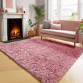 Blush Area Rugs for Bedroom Living Room, Fluffy Fuzzy Shag Shaggy 4x6 Bedside by ONASAR