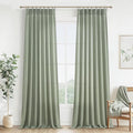 Sage Green Pinch Pleated Floor to Ceiling 102 Inch Long Curtains by PleatedDrapes