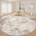 LOONGRUG Round Rug 10x10 Washable Circle Large Neutral Modern Abstract Rug | by LOONGRUG