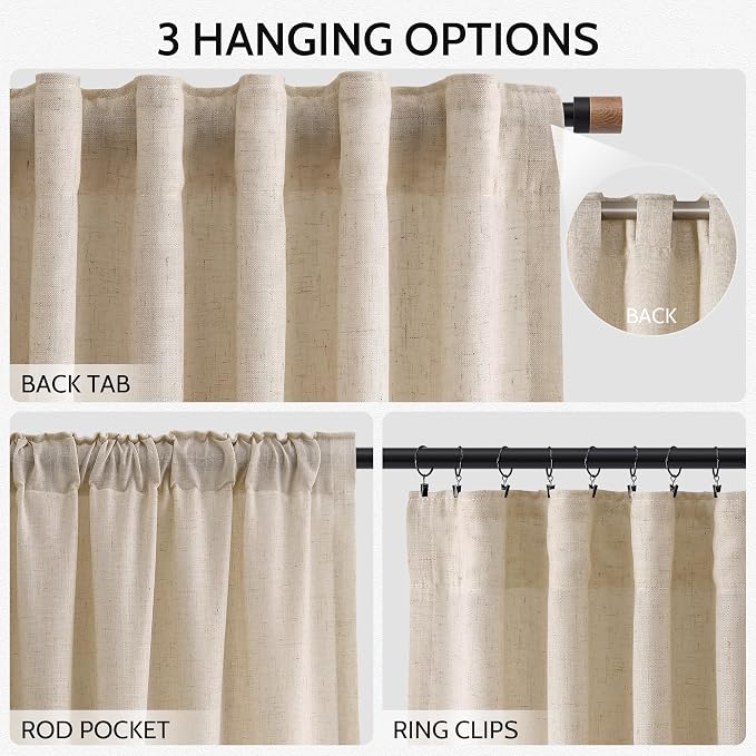 Grey Flax Linen Curtains 72 Inches Long - Image 2