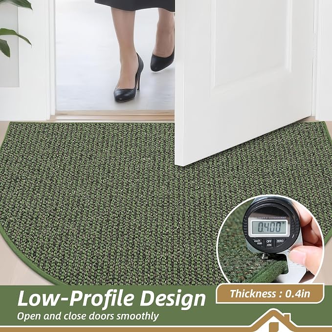 BEQHAUSE Dirt Trapper Door Mat 32" x 48" Half Circle Non Slip Rugs, Absorbent - Image 5
