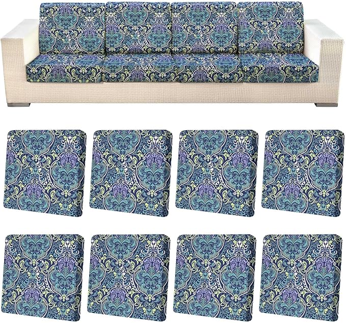 8Pcs Patio Cushion Covers Stretch Outdoor Furniture Protector Slipcovers | by pickyNproud