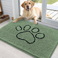 OLANLY Dog Door Mat for Muddy Paws 36x24, Paw Print Design Chenille Mud Mat | by OLANLY