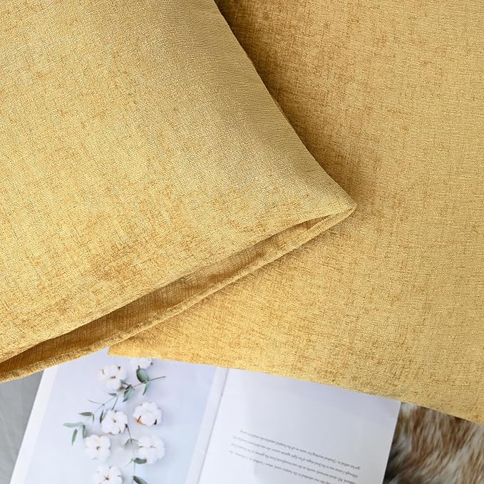 CaliTime Decorative Standard Throw Pillow Covers 26 X 20 Inches Gold | Pack of 2 - Image 6