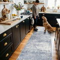 Hallway 2x10 Washable Runner Rug: Abstract Kitchen Stove Rugs Low-Pile Stain by HYHAOYUNLAI