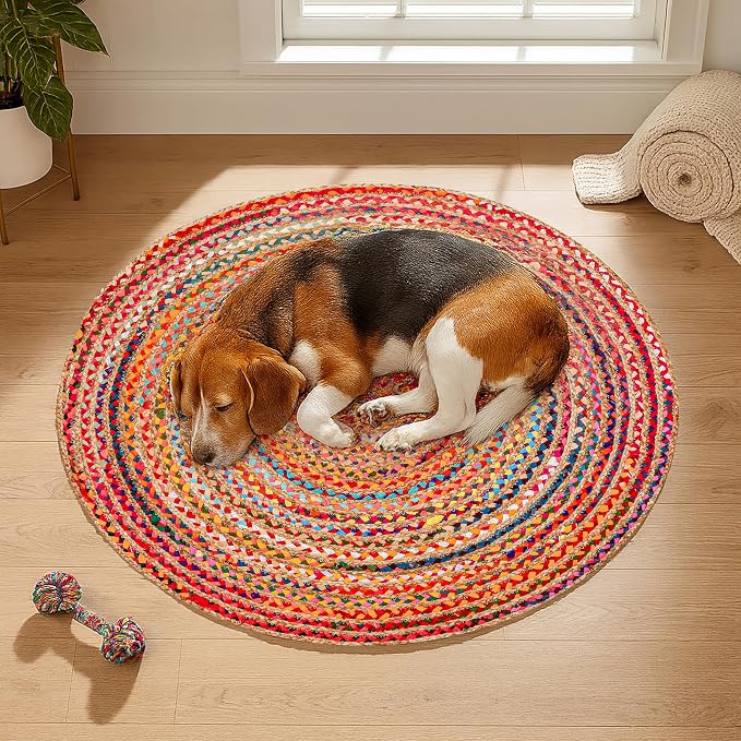 Hausattire Boho Braided Round Rug - Image 5