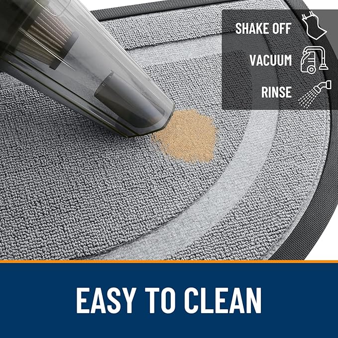 OLANLY Half Circle Front Door Mat Outside 33x21 All-Season Rubber Doormat | Ash - Image 5