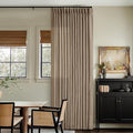 Latte Semi Sheer Pleated Linen Curtains by Twodrapes