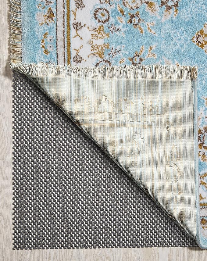 Veken 8x10 Ft Rug Pad Gripper for Hardwood Floors, Non Slip Dark Grey Rug Pads for Area Rugs, Thick Rug Grippers for Tile Floors, Under Carpet Anti Skid Mat, Keep Your Rugs Safe and in Place