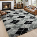 4x6 Black and Grey Fluffy Soft Area Rug Non-Slip by ModernHomeDecor