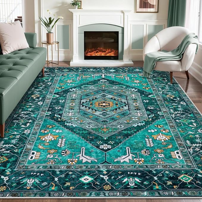 SERISSA 8x10 Washable Non Slip Boho Area Rug by SERISSAHomeDecorCollection