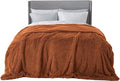 Bedsure GentleSoft Fluffy Burnt Orange Blankets Queen Size for Bed, Cozy Thick Sherpa Faux Fur Fleece Fuzzy Plush Winter Warm Soft Full Queen Blankets, Bedroom Decor Orange Gifts for Women Men, 90x90