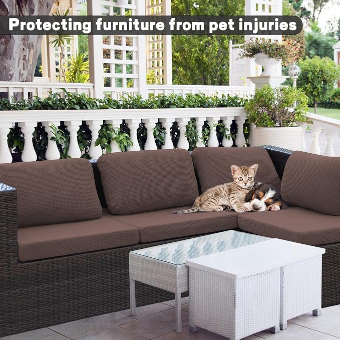 8Pcs Outdoor Cushion Covers, Elastic Patio Cushion Covers | Washable, - Image 3
