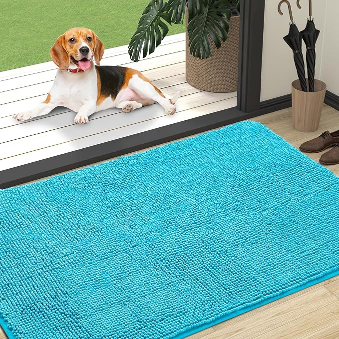 OLANLY Dog Door Mat for Muddy Paws 47x32, Super Absorbent Chenille Mud Mat | by OLANLY