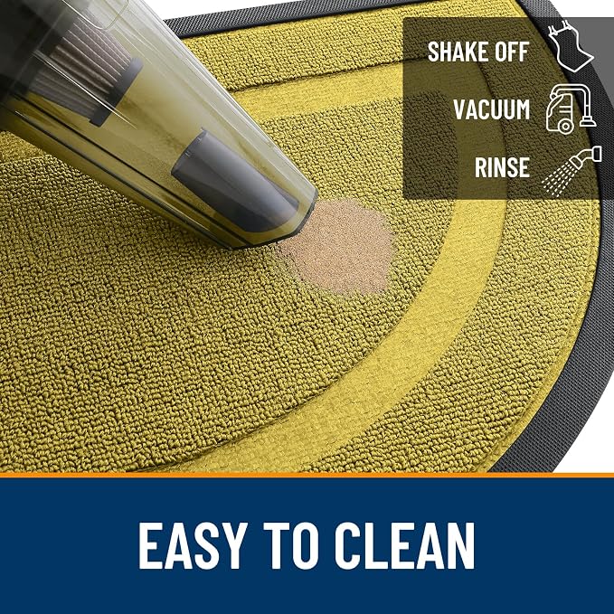 OLANLY Half Circle Front Door Mat Outside 29.5x17 All-Season Rubber Doormat | - Image 6