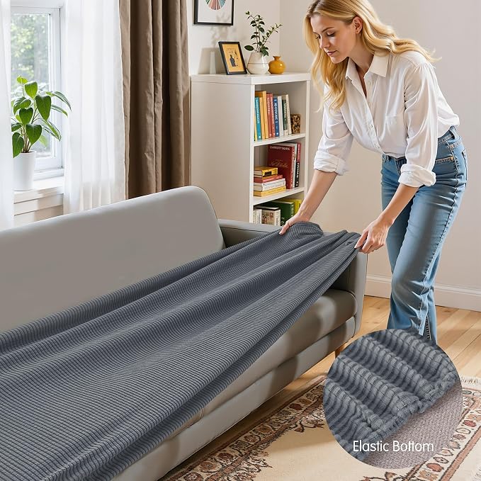Hokway Stretch Couch Cushion Covers, Stretch Sofa Cushion Covers, Washable - Image 4