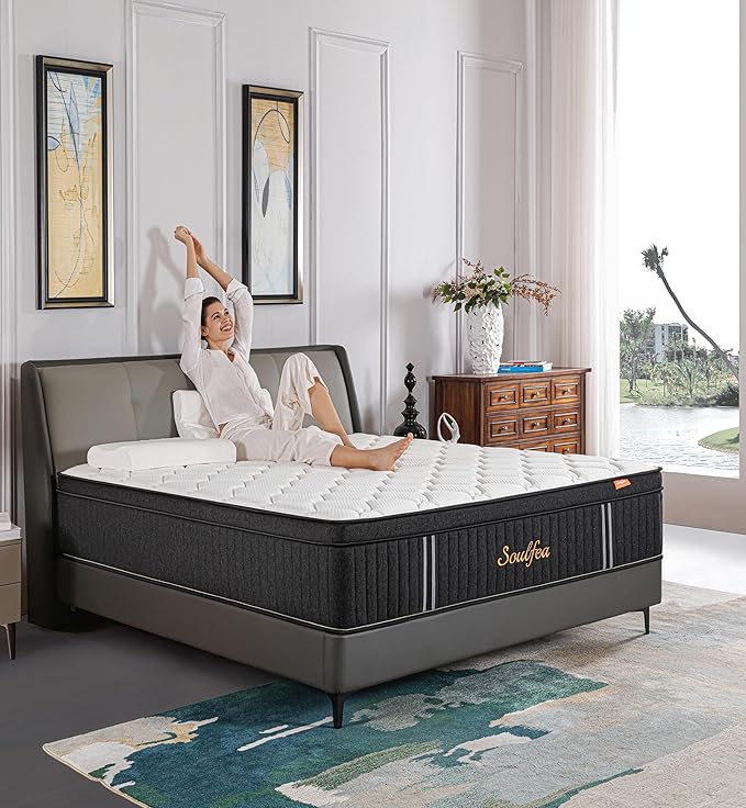 Full Size Mattress,10 Inch Hybrid Full Mattress in a Box with Memory Foam & Individual Pocket Spring for Edge Support,Pressure Relief,Medium Firm,CertiPUR-US.