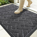 OLANLY Front Door Mat Outside 35x23, All-Season Absorbent Rubber Doormat | Grey by OLANLY