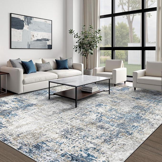 pmtsns Area Rugs 8x10 for Living Room: Washable Rug Modern Abstract Neutral - Image 2