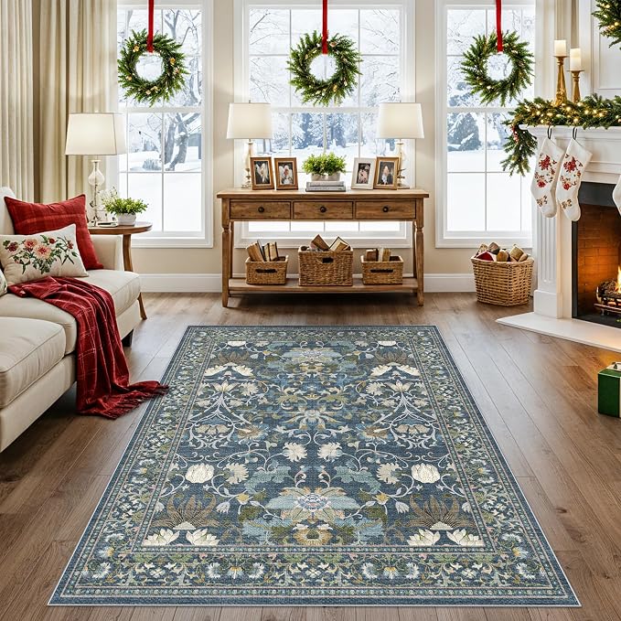 Living Room 6x8 Area Rugs: Farmhouse Washable Ultra Soft Carpet - Image 9