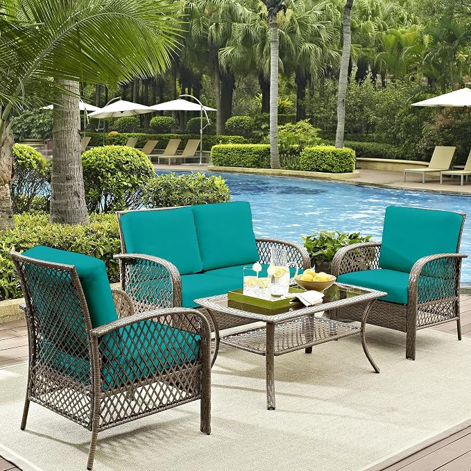 8Pcs Outdoor Cushion Covers, Elastic Patio Cushion Covers | Washable, - Image 6