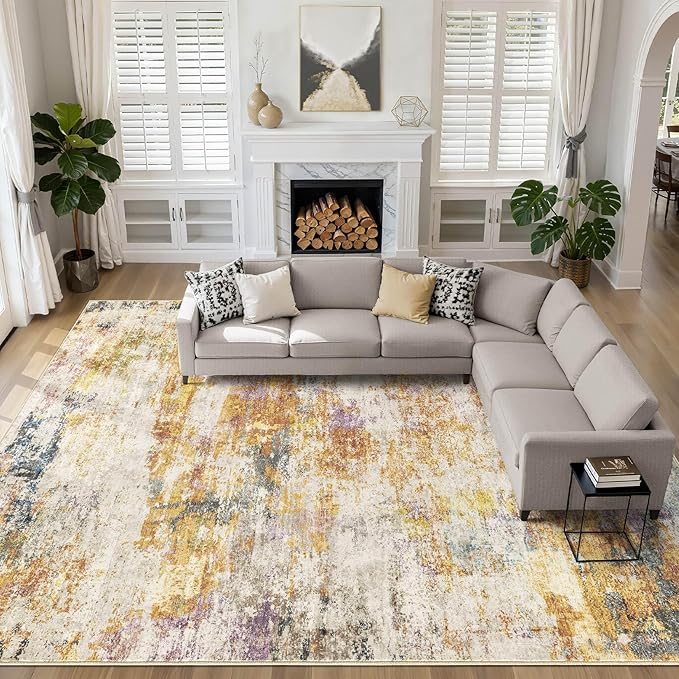 LOONGRUG 12x15 Area Rug Washable Large Neutral Modern Living Room Rugs | by LOONGRUG