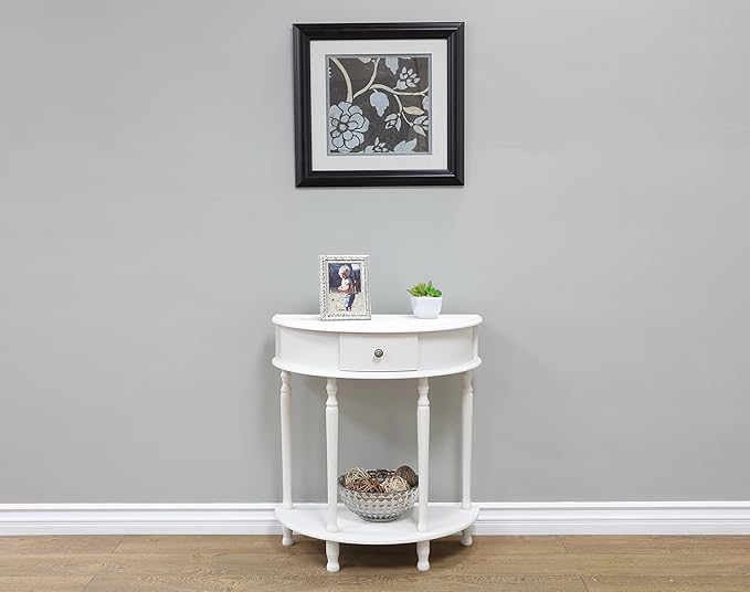 Frenchi Furniture Table, 11.6 x 23.7 x 28 in, White