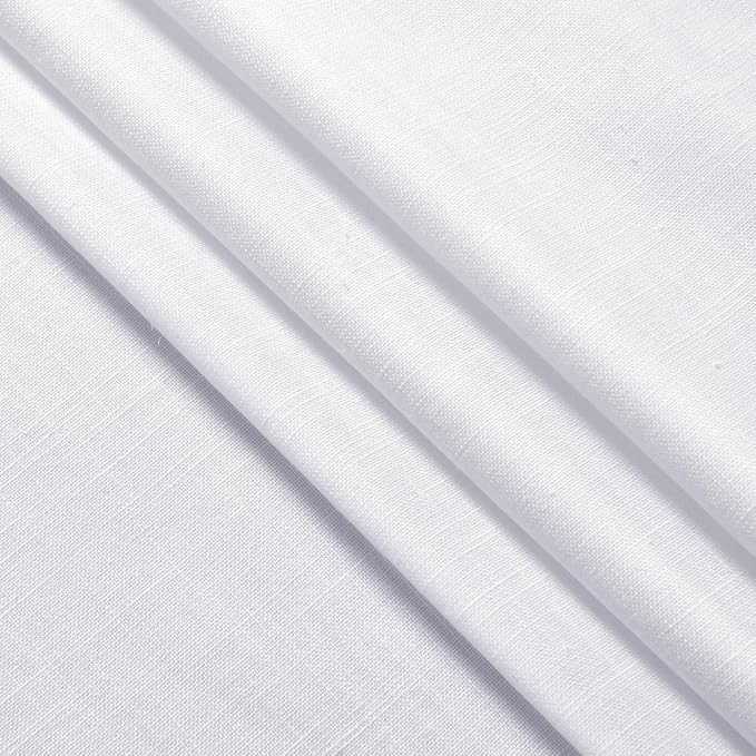 Snow White Linen Curtains 84 Inch Length 2 Panels Set - Image 5