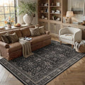 Schweek 6x9 Area Rug Washable Neutral Dark Rug Non Slip by Schweek