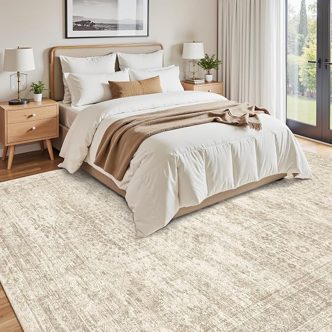 Soalmost Washable Area Rug 8x10 Large Soft Beige Rugs - Image 7