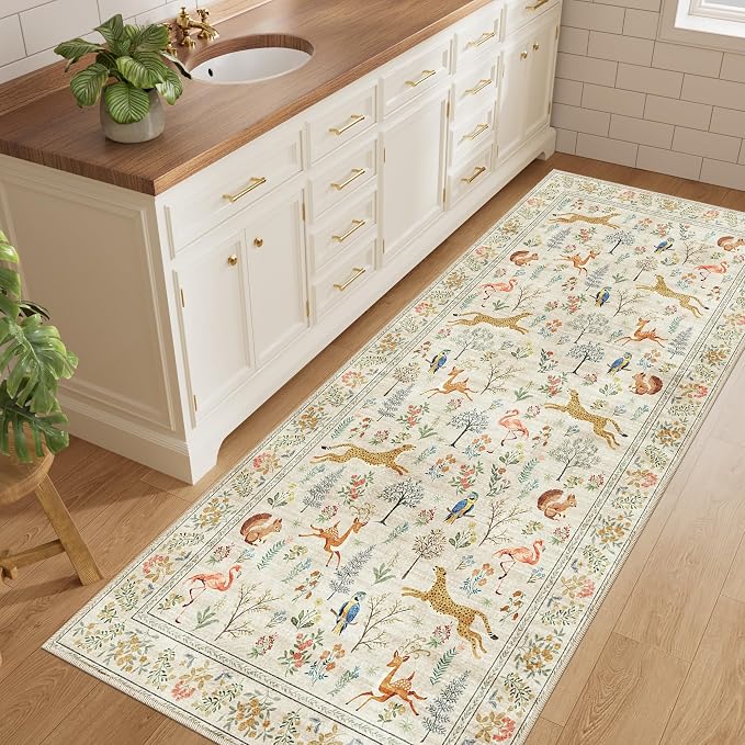 DUKINO 3x6 Kitchen Runner Rug, Washable Animal Rug - Image 3