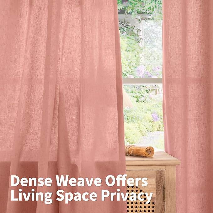 YoungsTex Dusty Rose Linen Curtains - Image 3