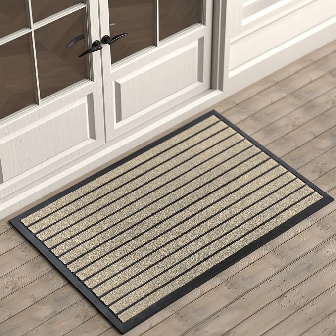 ubdyo Extra Durable Door Mat Outside Entrance | Dirt Trapping, Non-Slip Backing by UBDYO