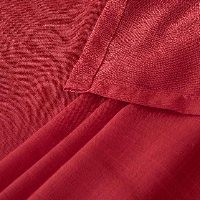 BGment Red Linen Curtains for Living Room 84 Inch Length - Image 8