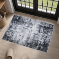 2x3 Washable Entryway Rug: Modern Abstract Soft Carpet Dark Black | by FXRHLP