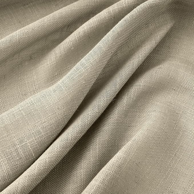 MIULEE Oatmeal Linen Curtains 52x84 Inch 2 Panels - Image 4