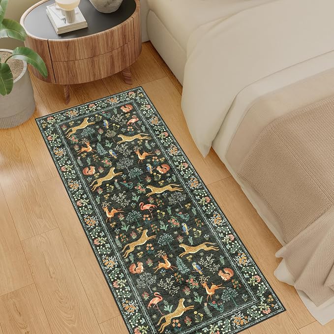 DUKINO 2x5 Rug for Hallway, Washable Animal Runner Rug Non Slip, Stain Resistant - Image 6