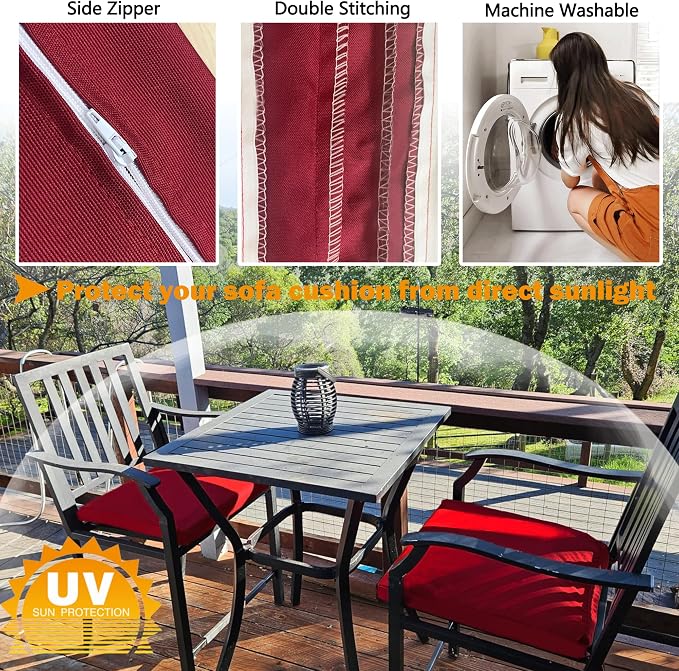 Sqodok Outdoor Cushion Covers 24x22 inch, Wicker Chair - Image 4