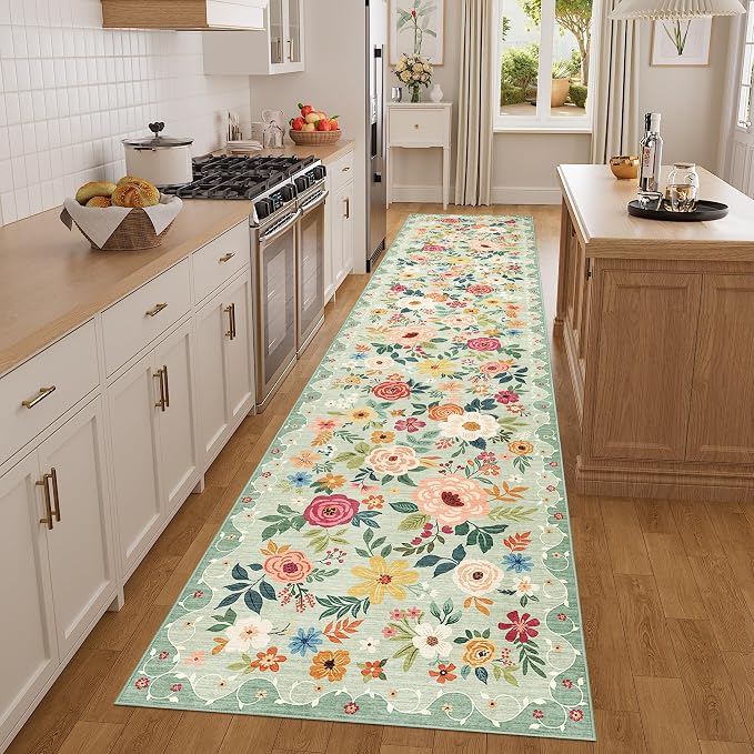 DUKINO 3x14 Washable Runner Rug, Non Slip Long Kitchen Runner Rug, Low Pile - Image 3