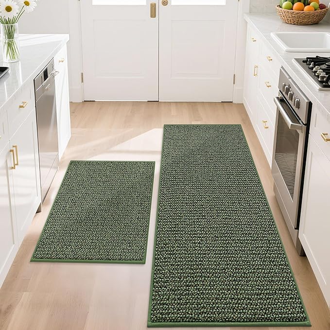 BEQHAUSE Kitchen Rugs and Mats 2PCS Non-Slip, Machine Washable Rugs by BEQHAUSE
