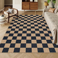 Lahome Checkered Easy Jute 6x9 Area Rugs, Outdoor Patio Rug Washable | by Lahome