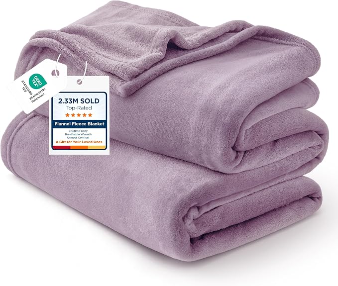 Bedsure GentleSoft Fleece Throw XL Blanket Fog Purple by Unknown