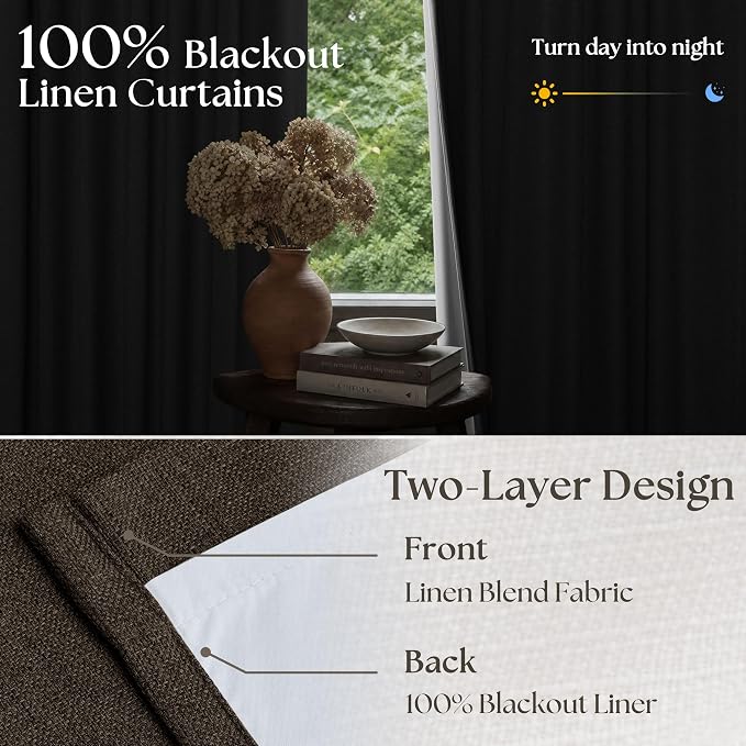 Extra Long 120 Inch Blackout Chocolate Brown Curtains - Image 5
