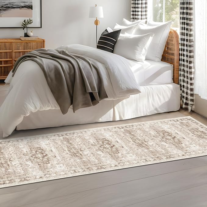 Boho 2x7 Long Runner, Neutral Farmhouse Hallway Rug, Small Throw Runners - Image 9