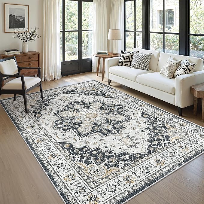 6x9 Area Rugs for Living Room, Large Washable Rug, Dining Room, Low Pile - Image 4