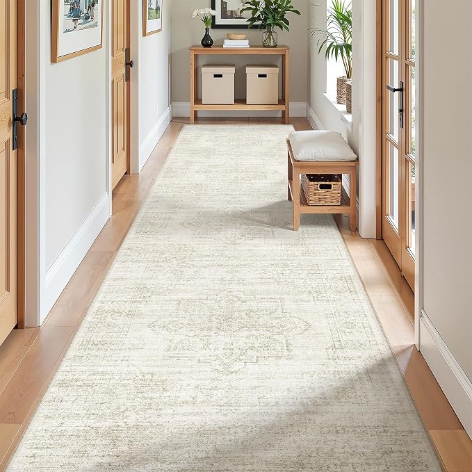 2'6 x 10' Runner Rug Non Slip, Washable Kitchen Rugs, Living Room, Long Rug - Image 4