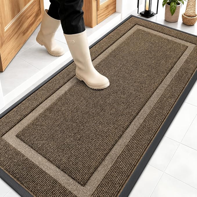 OLANLY Front Door Mat Outside 59x23, All-Season Heavy-Duty Rubber Doormat | by OLANLY