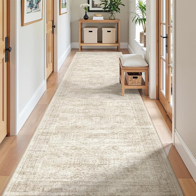 2'6 x 10' Runner Rug Non Slip, Washable Kitchen Rugs, Living Room, Long Rug - Image 4