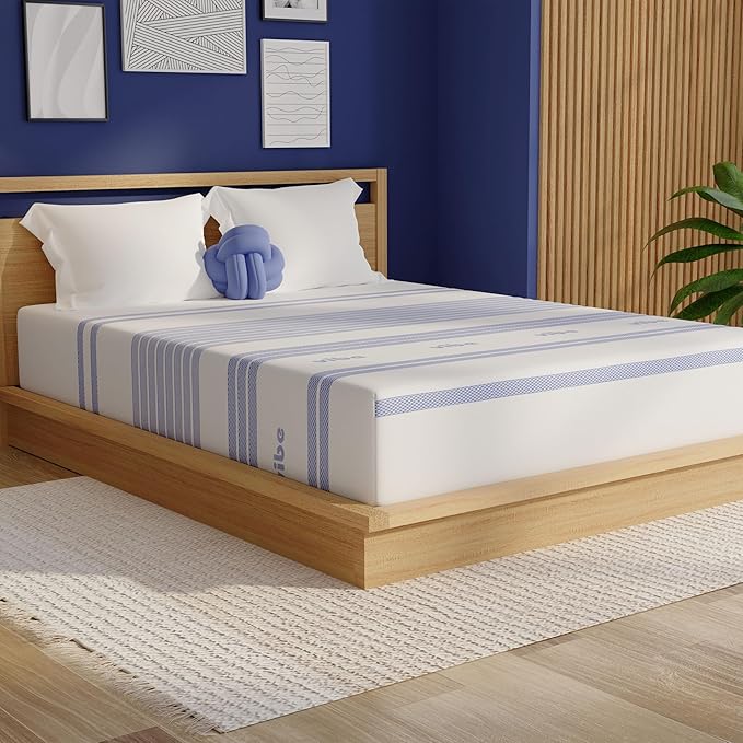 Vibe Gel Memory Foam Mattress, Fiberglass Free 8-Inch CertiPUR-US Certified Bed-in-a-Box, Twin XL, White